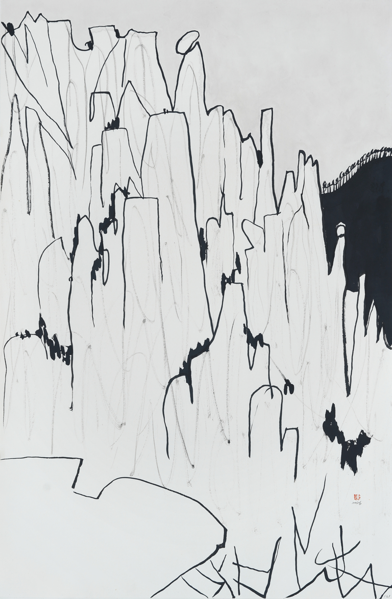 장병언, structure landscape 101, ink_on_paper, painting, 2026